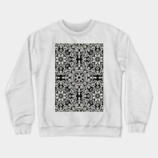 Black & White Folk Art Pattern Crewneck Sweatshirt